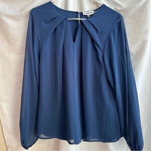 Calvin Klein Women's Slate Blue Navy Blouse. NEW top, size medium
